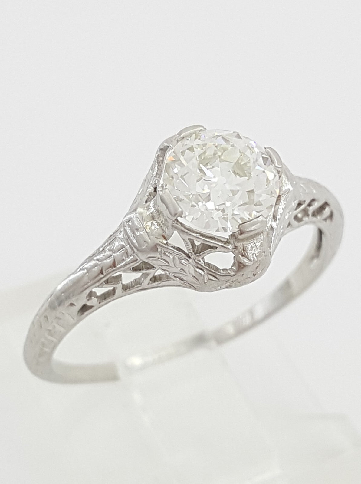 0.88ct Old European Brilliant Diamond Solitaire Ring — GIA Certified, Platinum