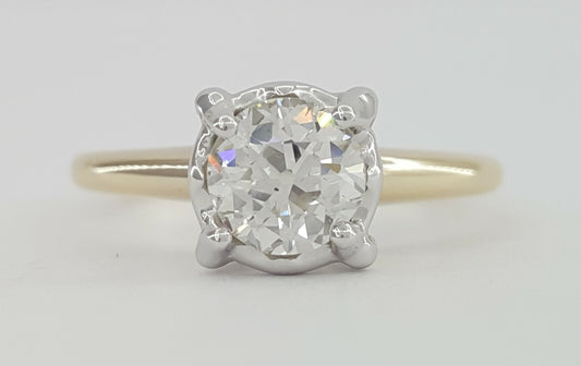 0.78ct Old European Brilliant Diamond Solitaire Ring — GIA Certified, 14k Yellow Gold