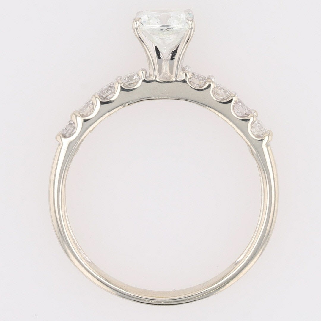 1.36ct Cushion Diamond Solitaire with Accents Ring — GIA Certified, 14k White Gold