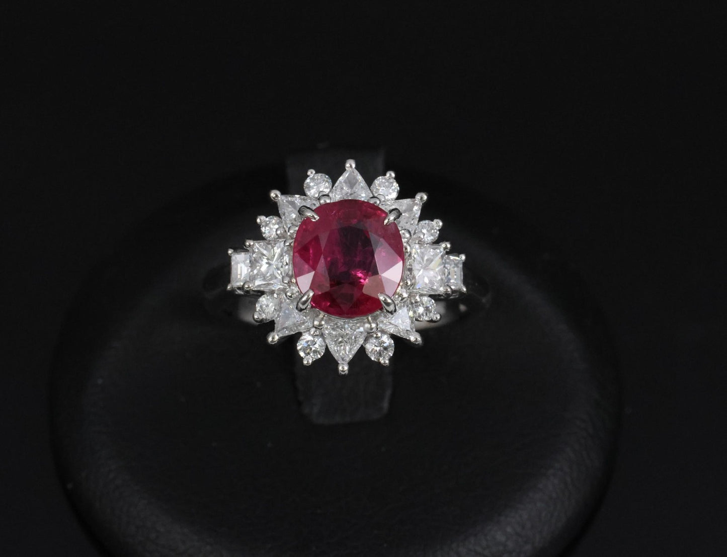 2.36ct Cushion Ruby & 1.02ct Diamond Ring — GIA Certified, Platinum