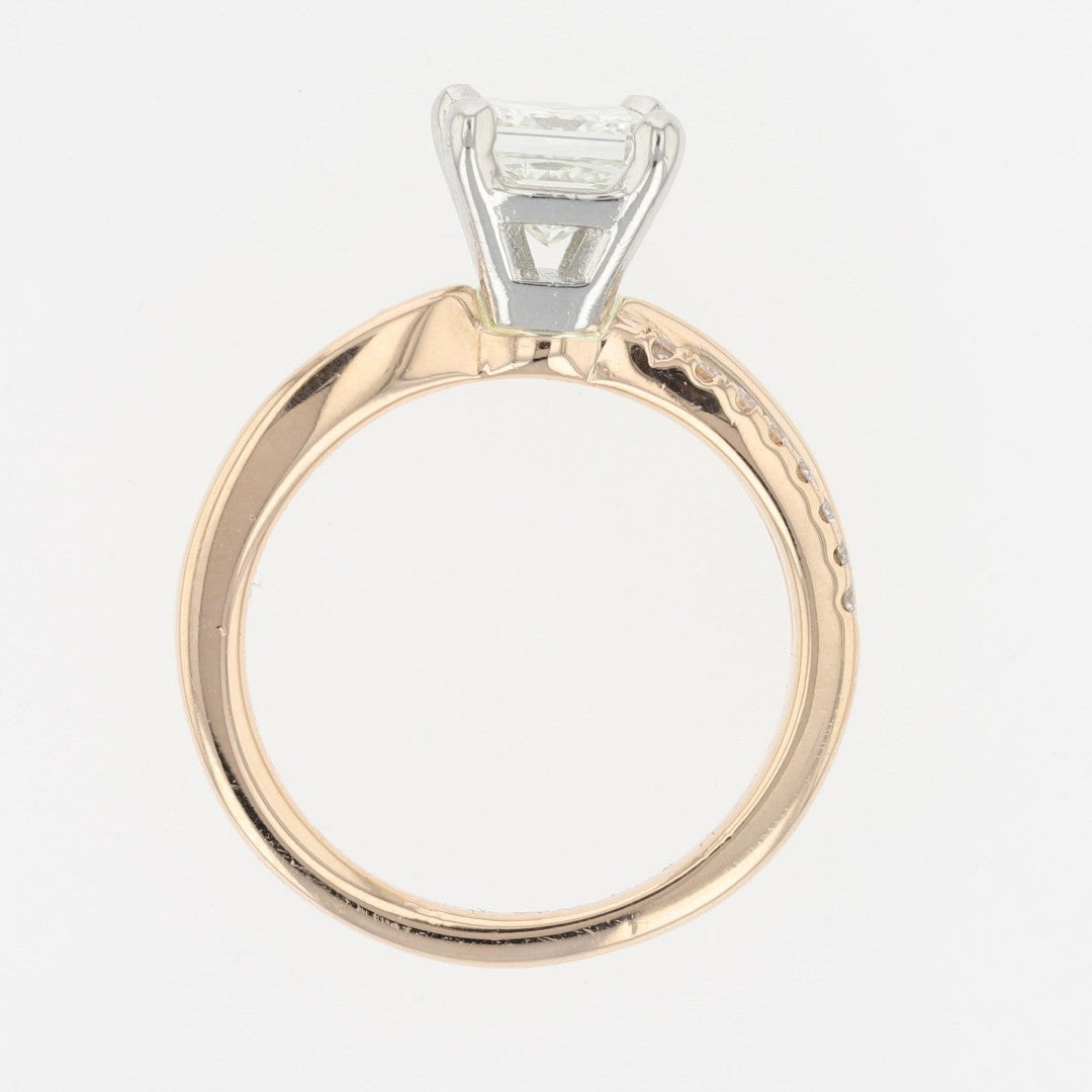 1.11ct Princess Diamond Solitaire with Accents Ring — GIA Certified, 14k Rose Gold