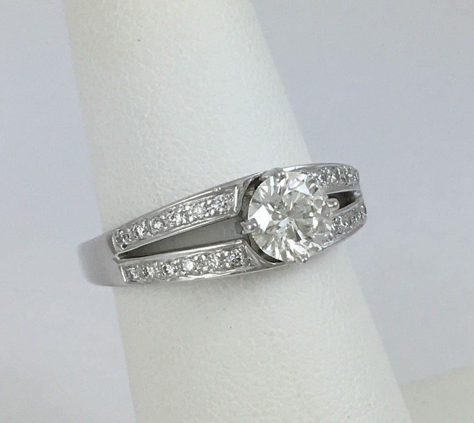 0.86ct Round Brilliant Hearts & Arrows Diamond Ring — GIA Certified, 14k Gold