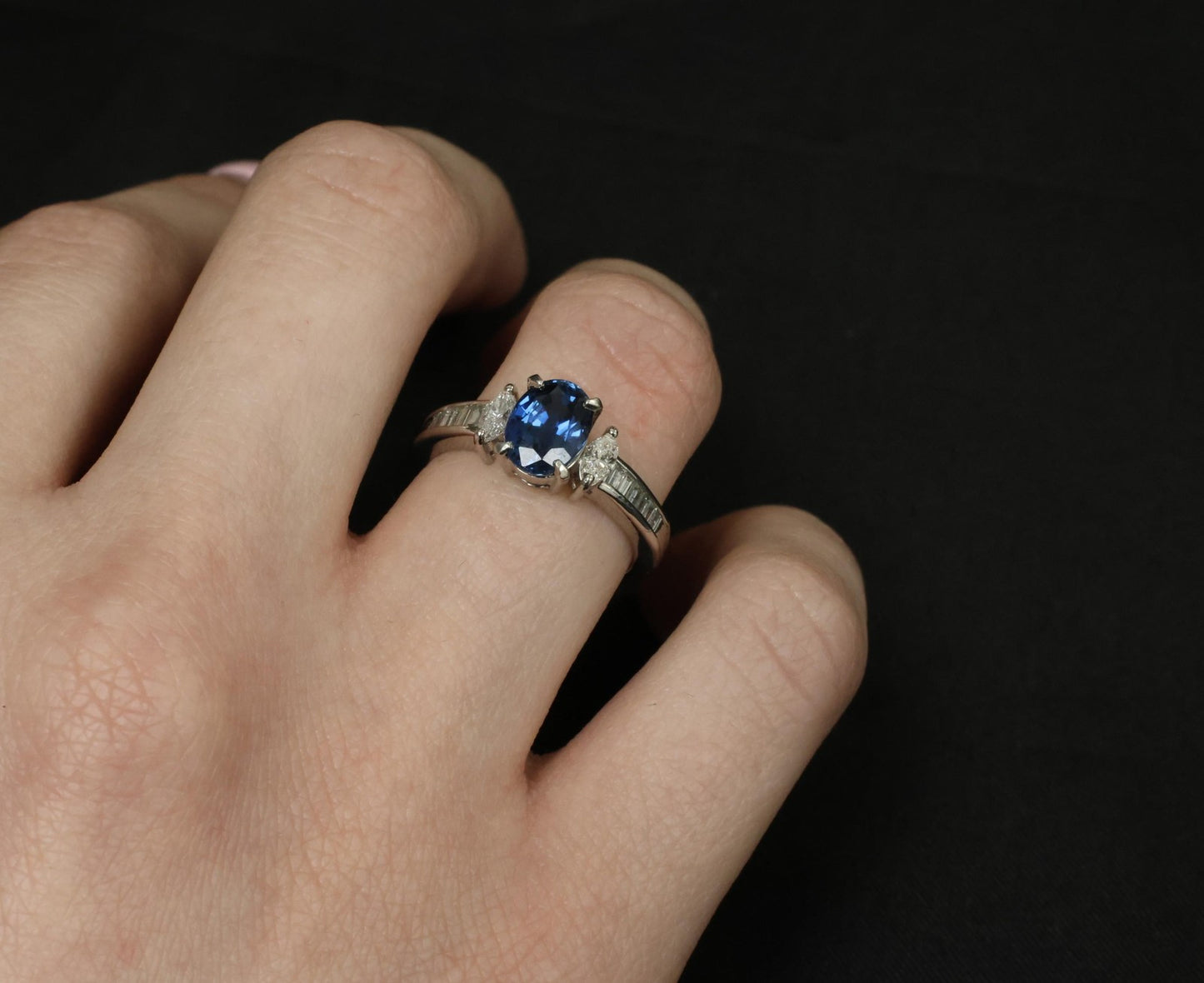 1.97ct Oval Blue Sapphire & Diamond Ring — GIA Certified, Platinum