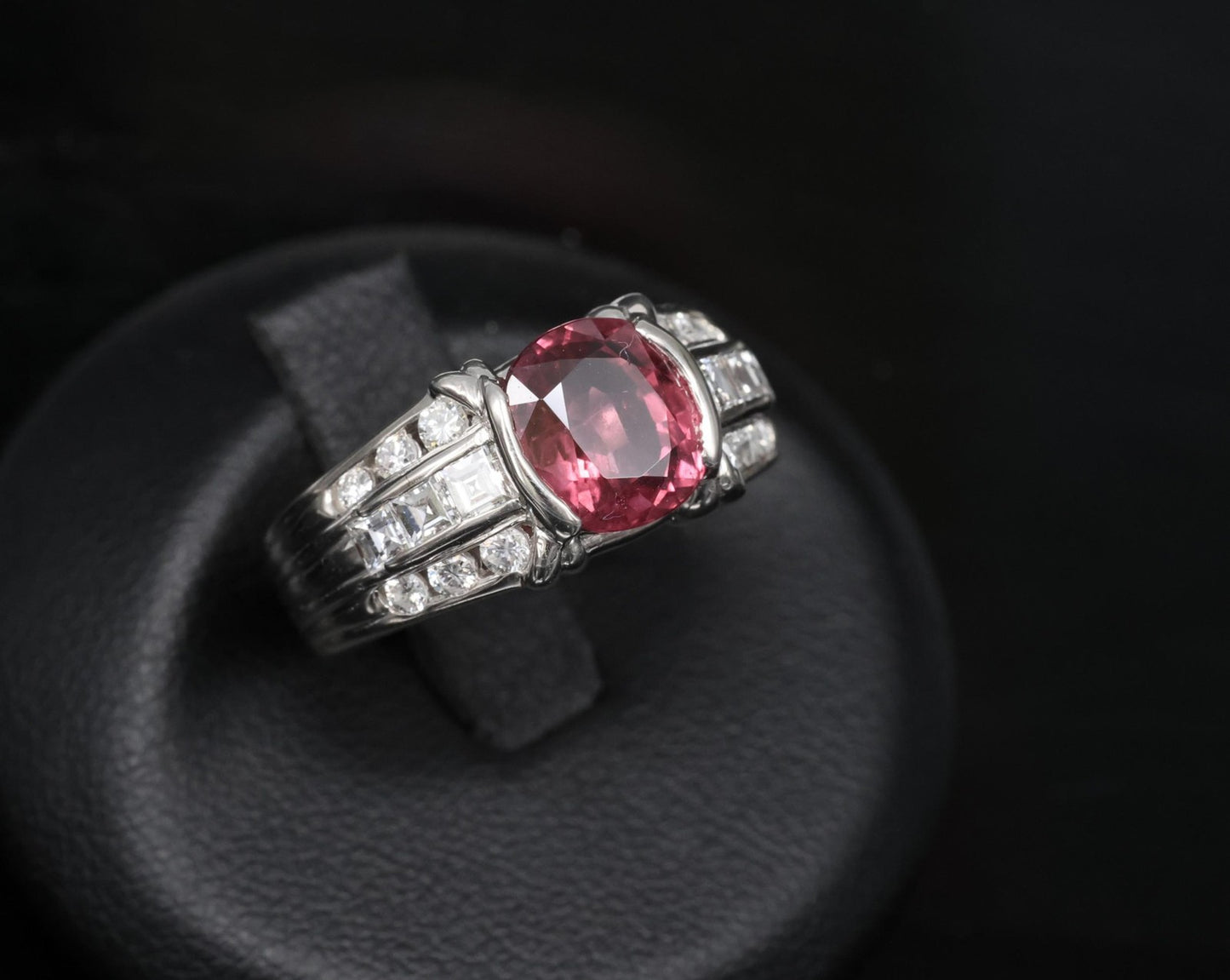 3.04ct Cushion Cut Ruby & Diamond Ring — GIA Certified, Platinum