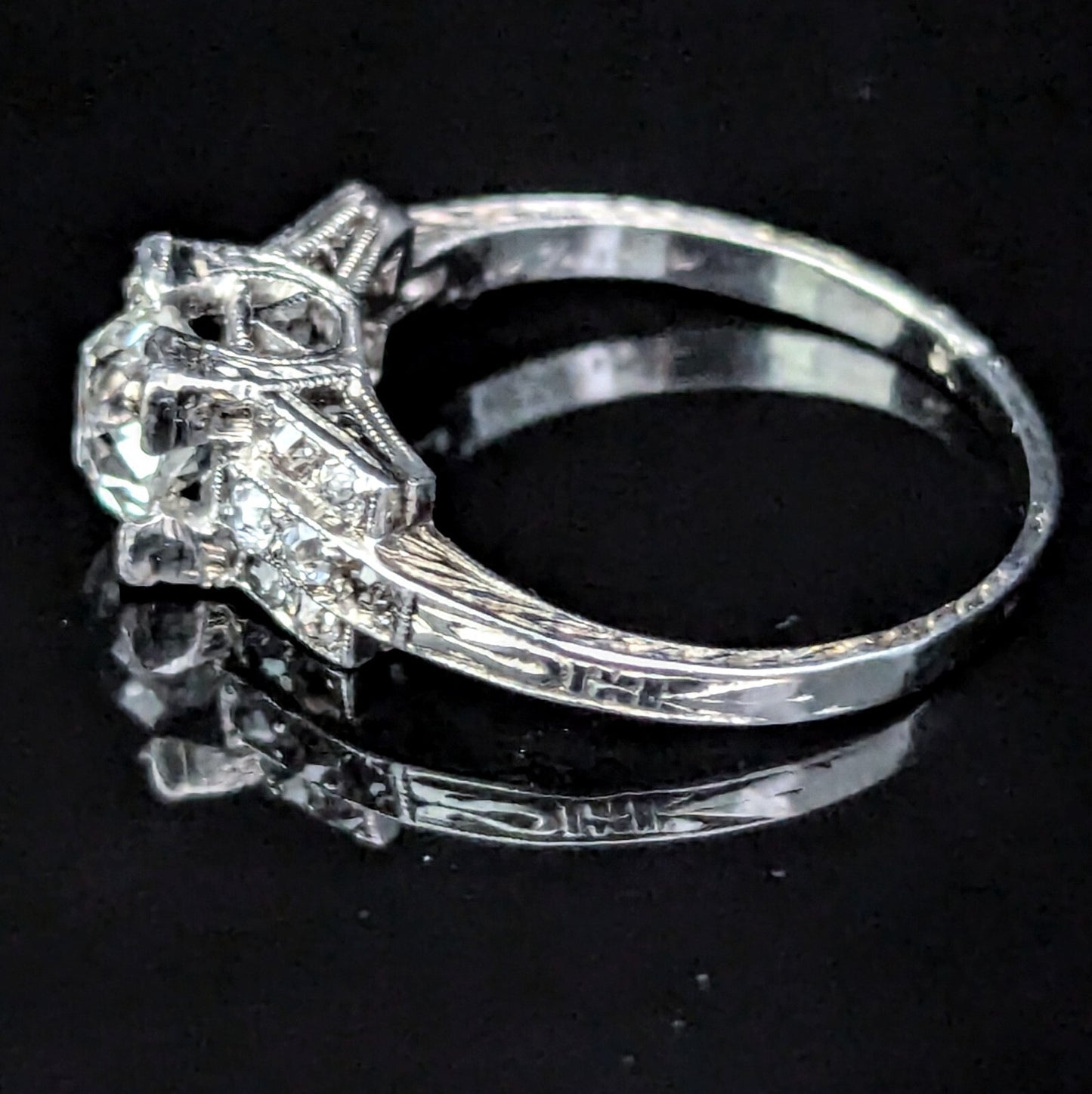 1.15ct Old European Cut Diamond Art Deco Ring — GIA Certified, Platinum