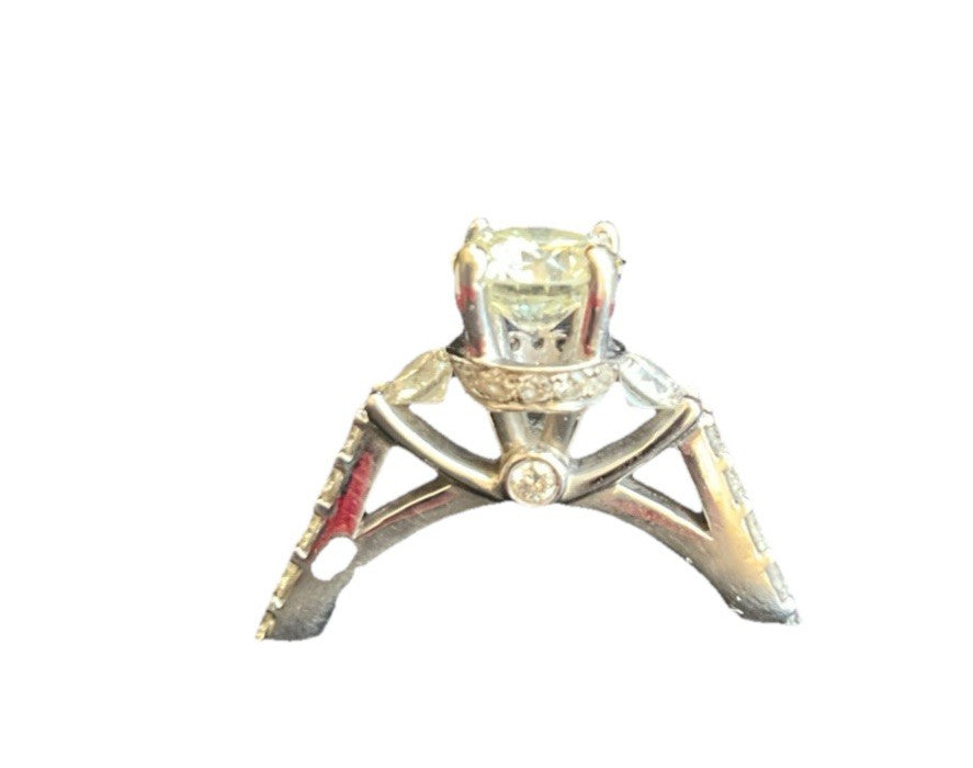0.83ct Round Brilliant Canary Yellow Diamond Engagement Ring — GIA Certified, 14k White Gold