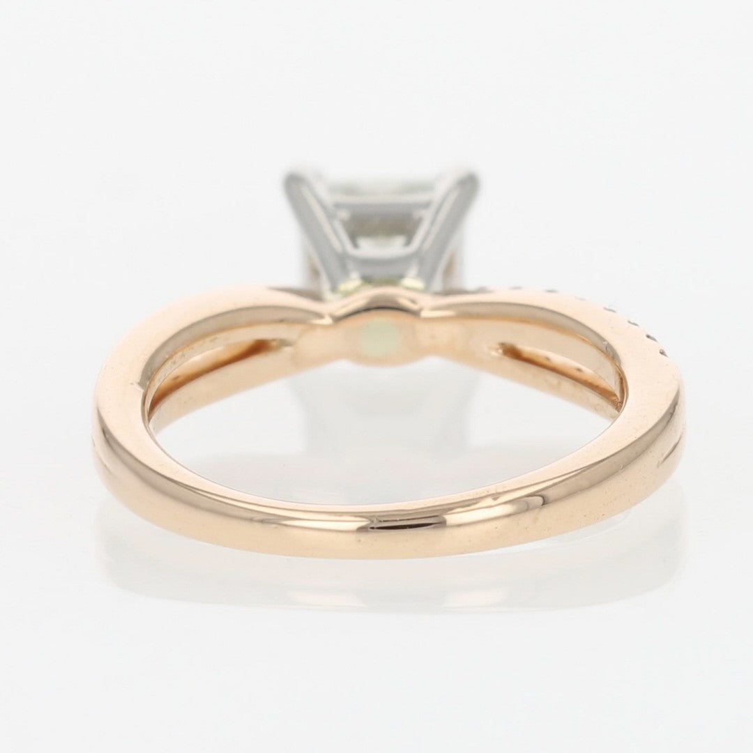 1.11ct Princess Diamond Solitaire with Accents Ring — GIA Certified, 14k Rose Gold