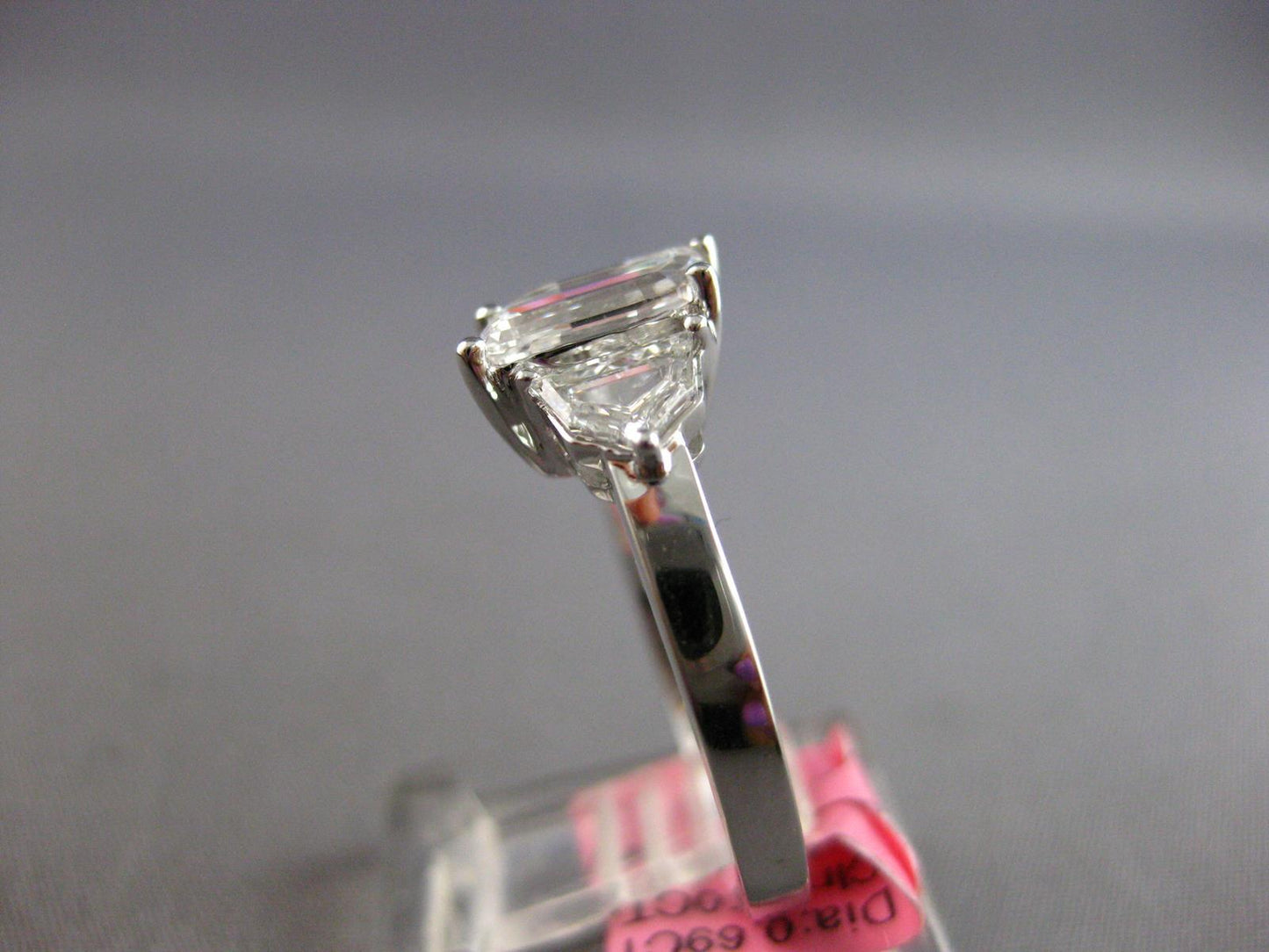 1.19ct Flame & Trapezoid Diamond Three Stone Ring — GIA Certified, 18k White Gold