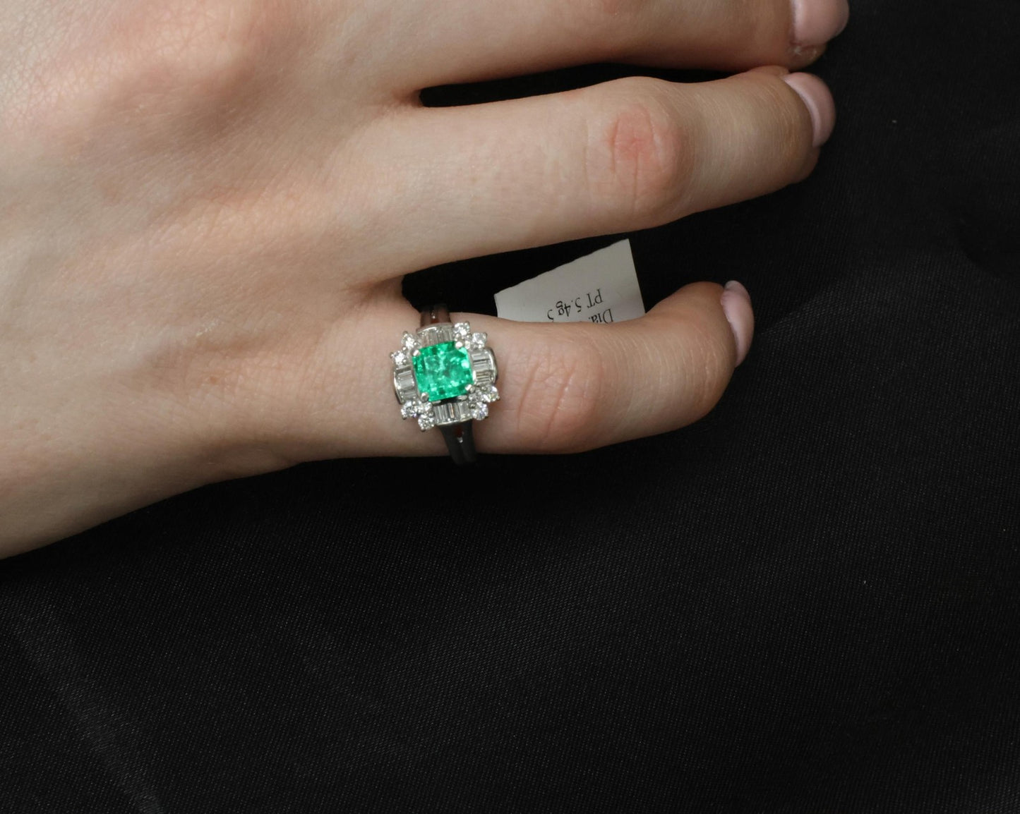 1.22ct Emerald Cut Colombian Emerald & 0.63ct Diamond Ring — GIA Certified, Platinum