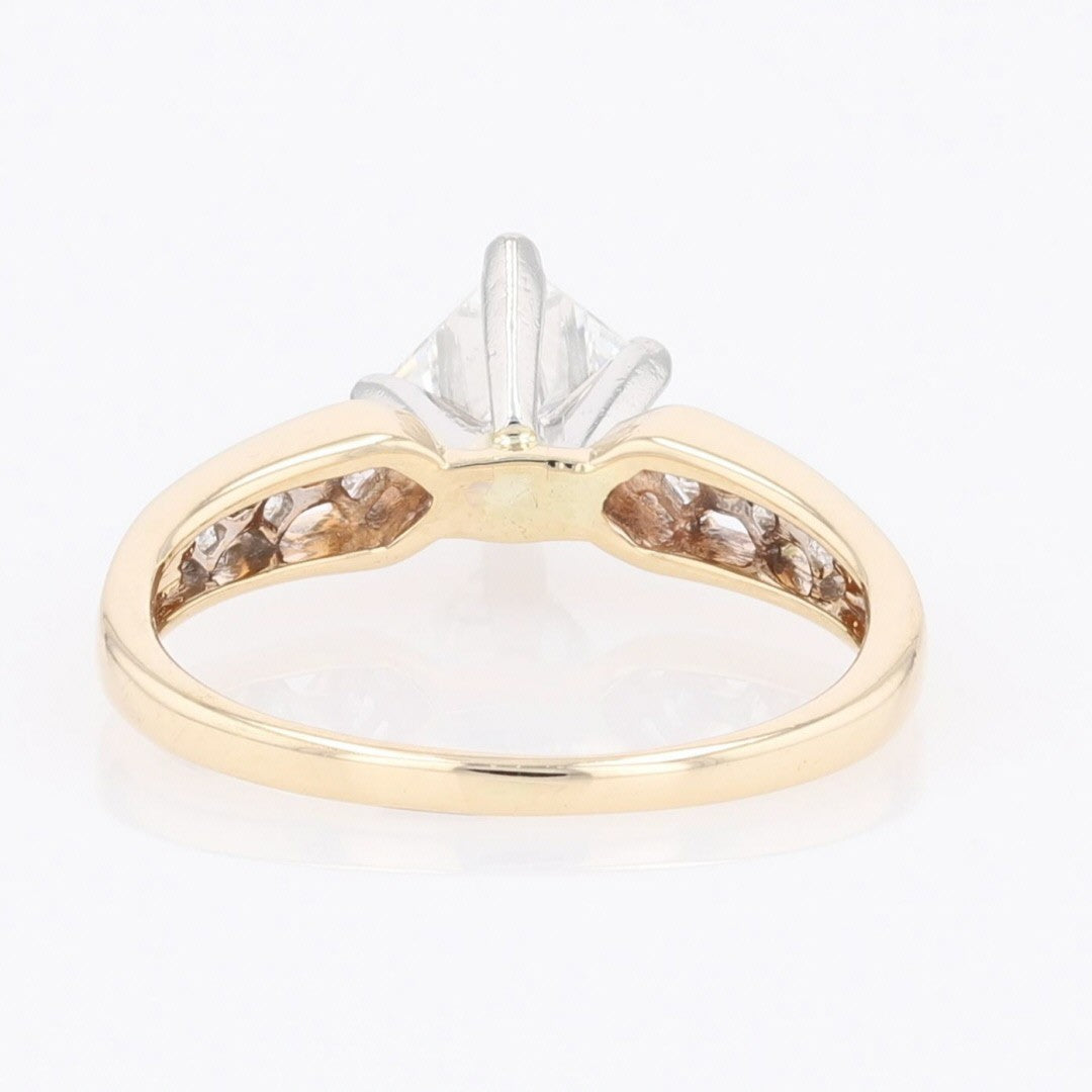 1.32ct Radiant Diamond Solitaire Ring with Accents — GIA Certified, 14k Yellow Gold & Platinum