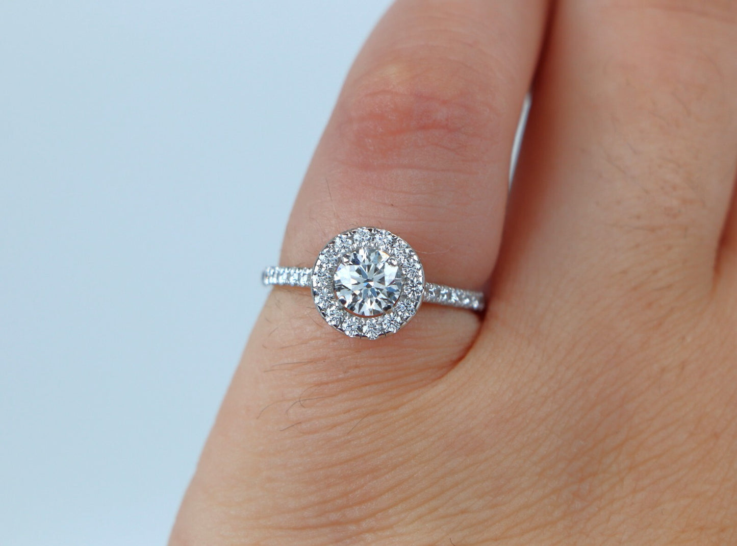 0.65ct Round Brilliant Diamond Engagement Ring — GIA Certified, 18k White Gold