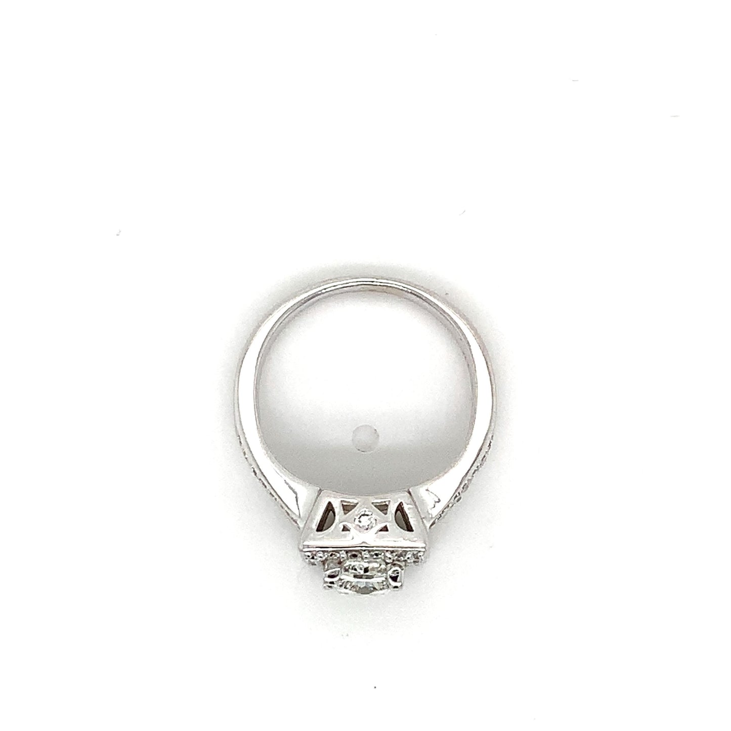 0.96ct Princess Cut Diamond Halo Ring — GIA Certified, 14k White Gold