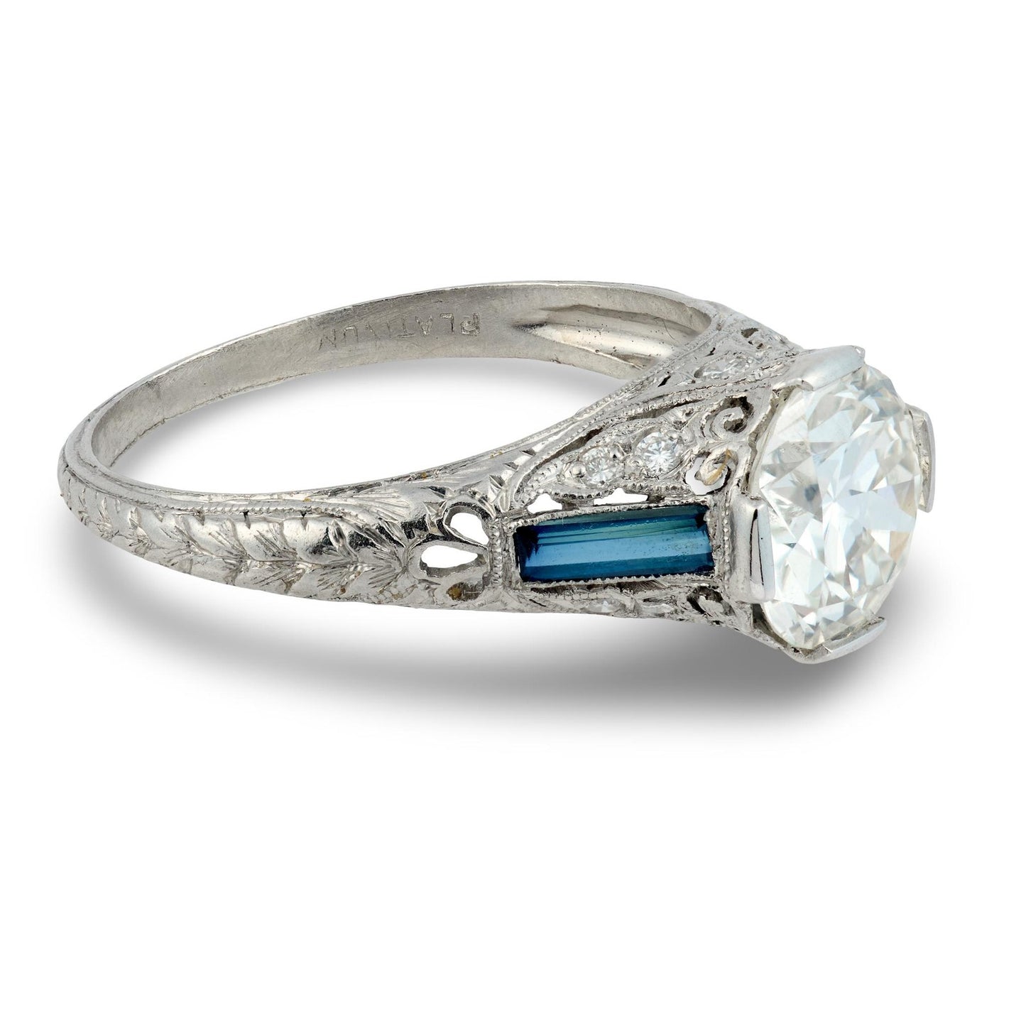 1.66ct Old European Cut Diamond Art Deco Ring — GIA Certified, Platinum