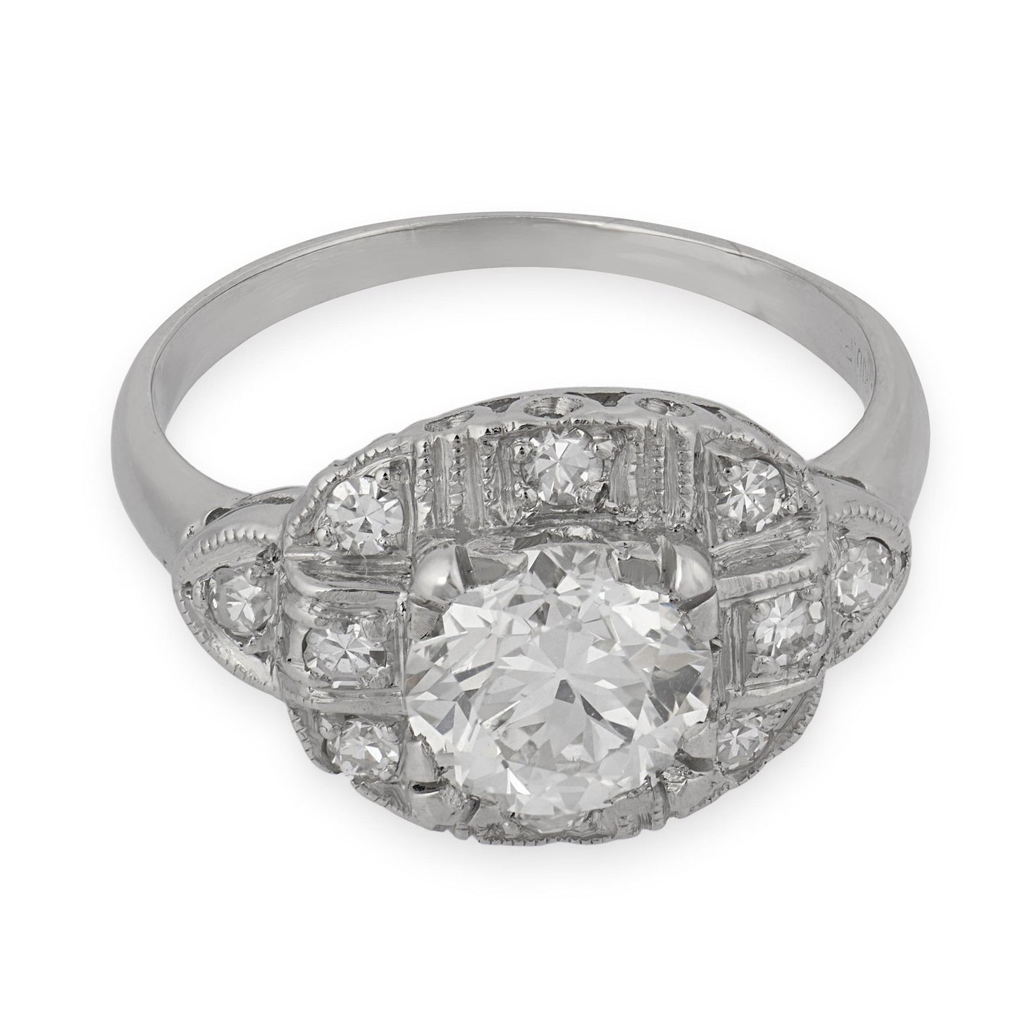 1.15ct Old European Cut Diamond Art Deco Ring — GIA Certified, Platinum