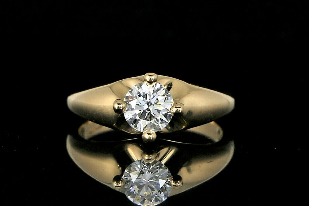 0.58ct Round Brilliant Diamond Engagement Ring — GIA Certified, 18k Yellow Gold