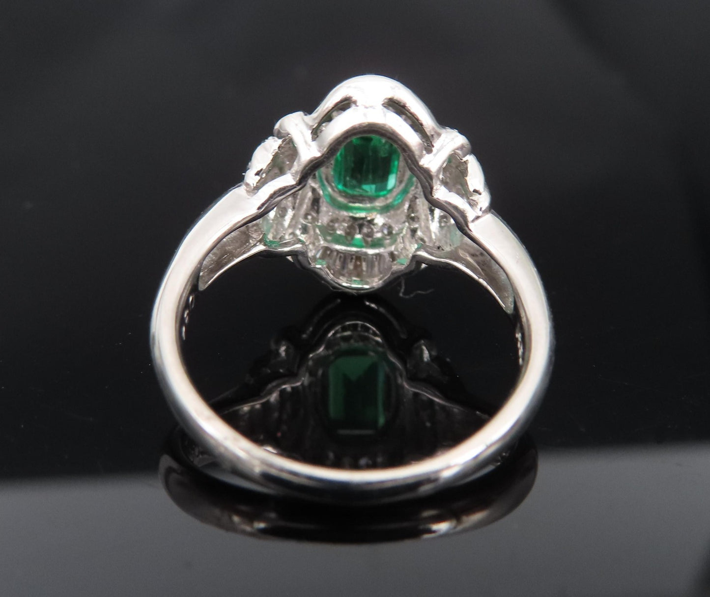 0.61ct Emerald Cut Colombian Emerald & 0.32ct Diamond Ring — GIA Certified, Platinum
