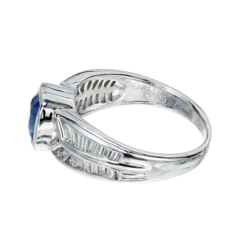 1.43ct Old European Cut Diamond Art Deco Ring — GIA Certified, Platinum with Sapphires
