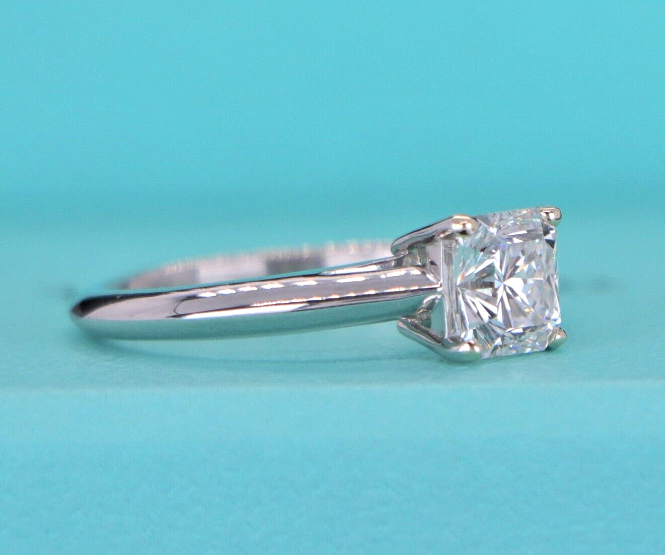 1.23ct Cut-Cornered Square Diamond Engagement Ring — GIA Certified, Platinum
