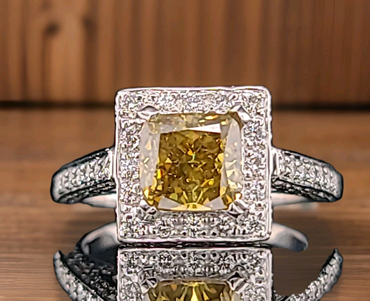2.01ct Cushion Diamond Engagement Ring — GIA Certified, 14k White Gold