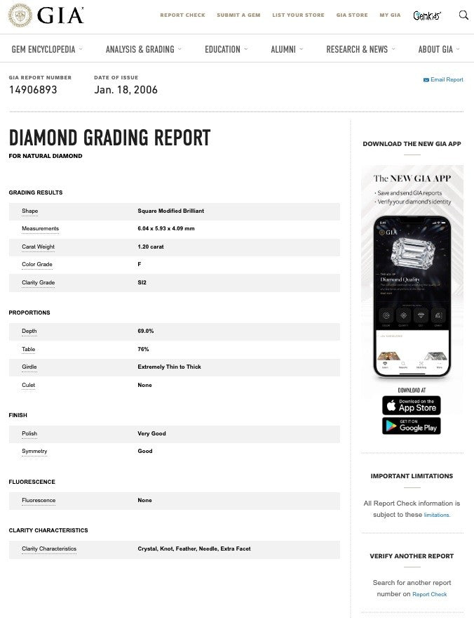 1.32ct Princess Cut Diamond Engagement Ring — GIA Certified, Platinum