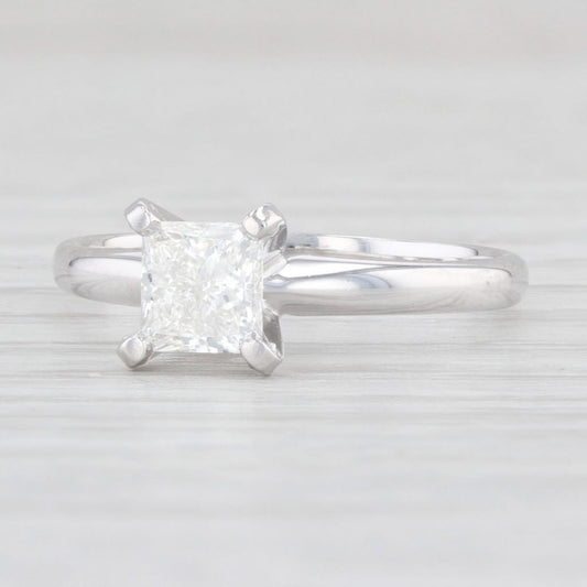 0.70ct Square Modified Brilliant Diamond Solitaire Ring — GIA Certified, 14k White Gold