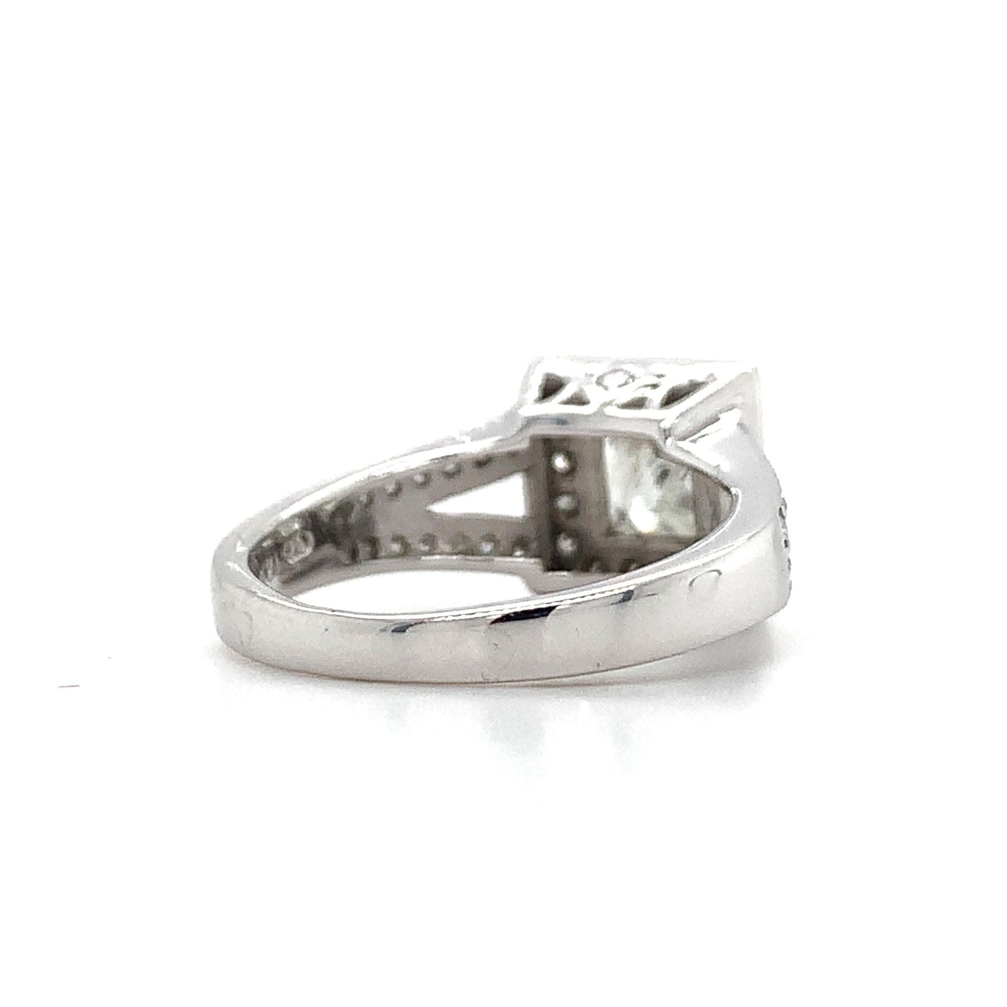 0.96ct Princess Cut Diamond Halo Ring — GIA Certified, 14k White Gold