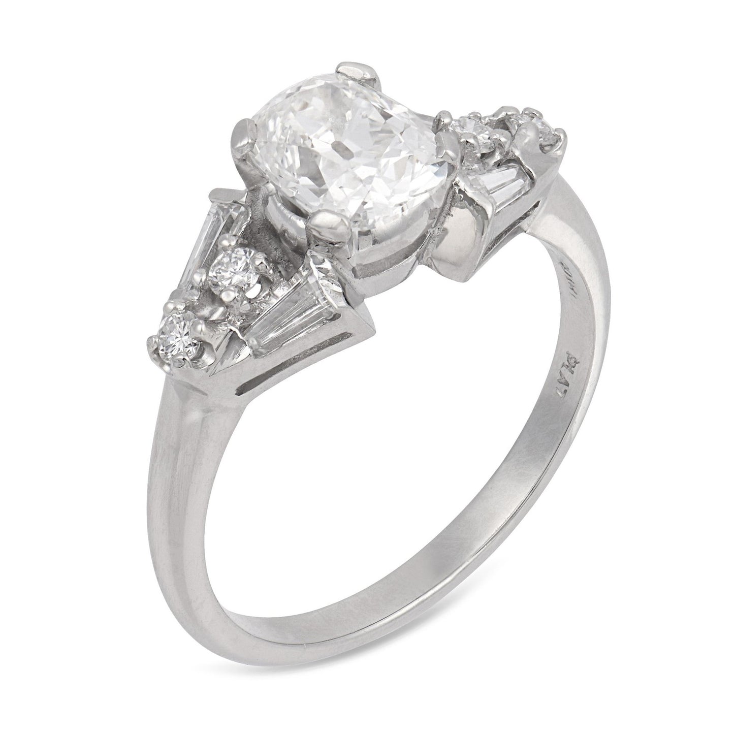 1.08ct Old Mine Cut Diamond Engagement Ring — GIA Certified, Platinum