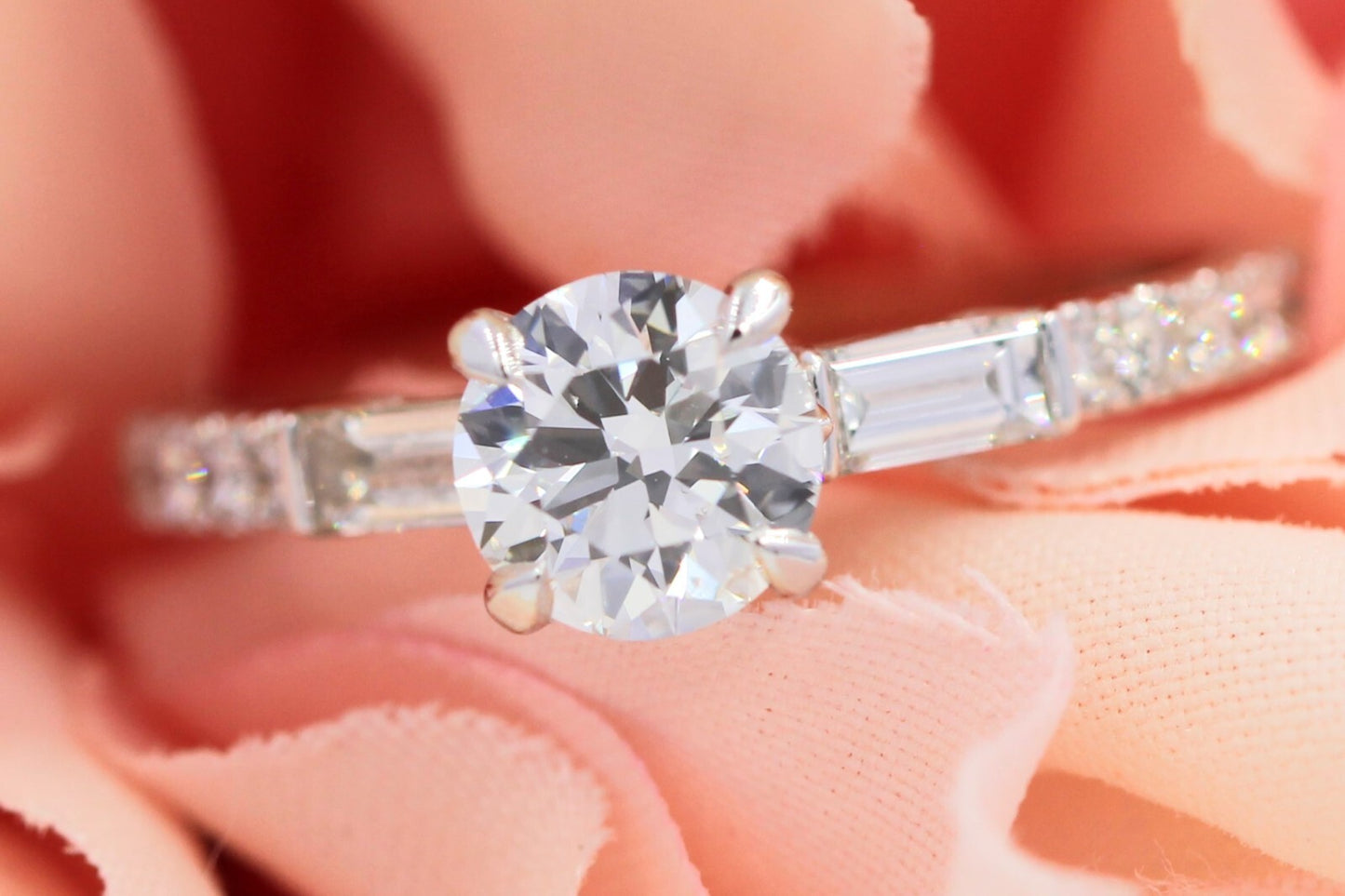 0.70ct Round Brilliant Diamond Halo Engagement Ring — GIA Certified, 14k White Gold