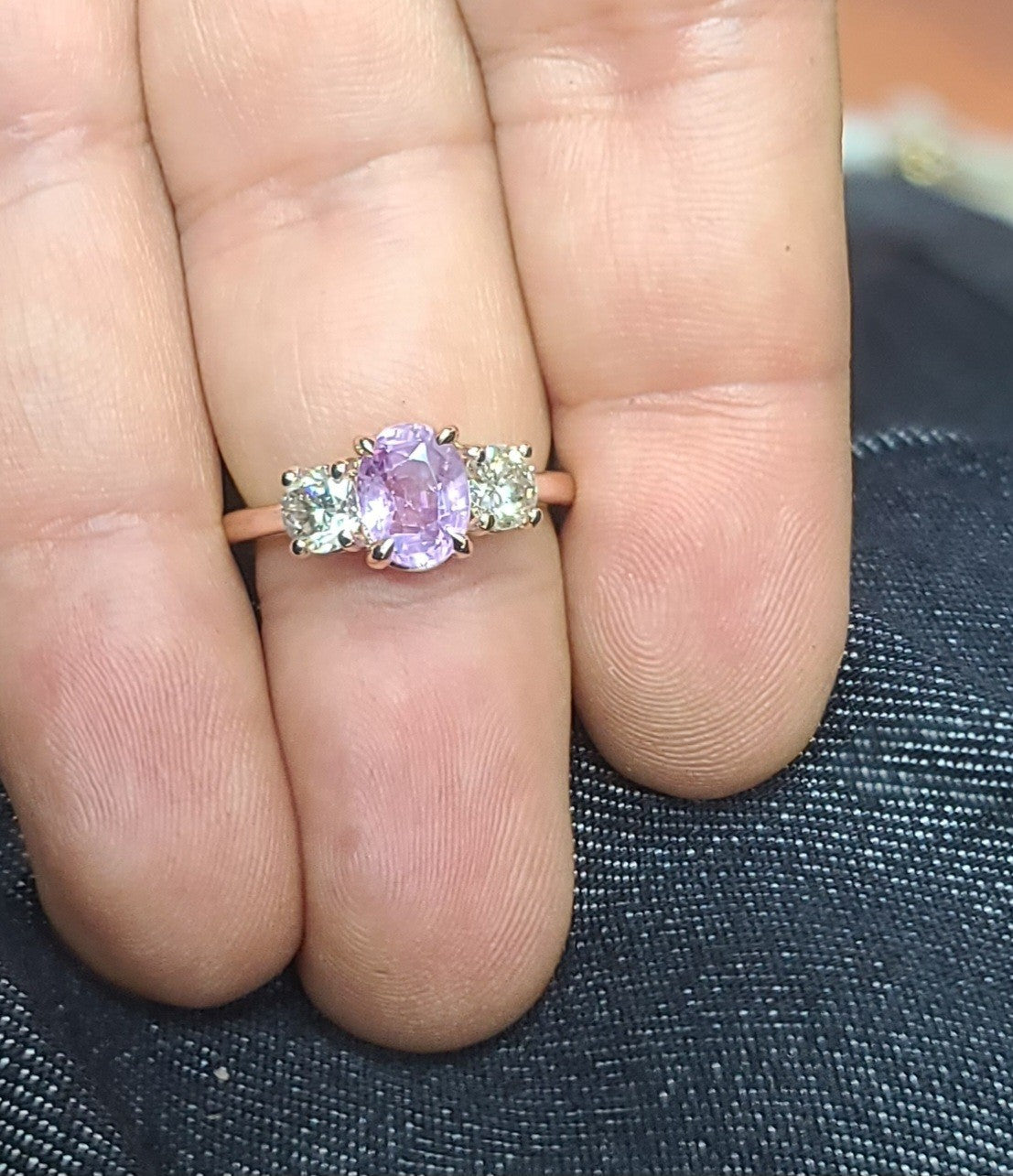 2.02ct Oval Pink Sapphire & 1.00ct Diamond Ring — GIA Certified, Platinum