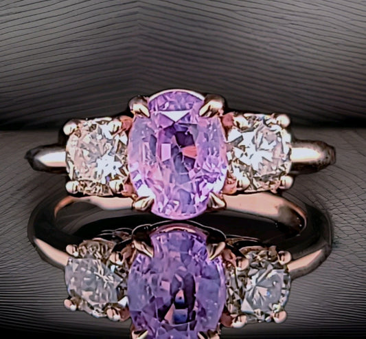 2.02ct Oval Pink Sapphire & 1.00ct Diamond Ring — GIA Certified, Platinum