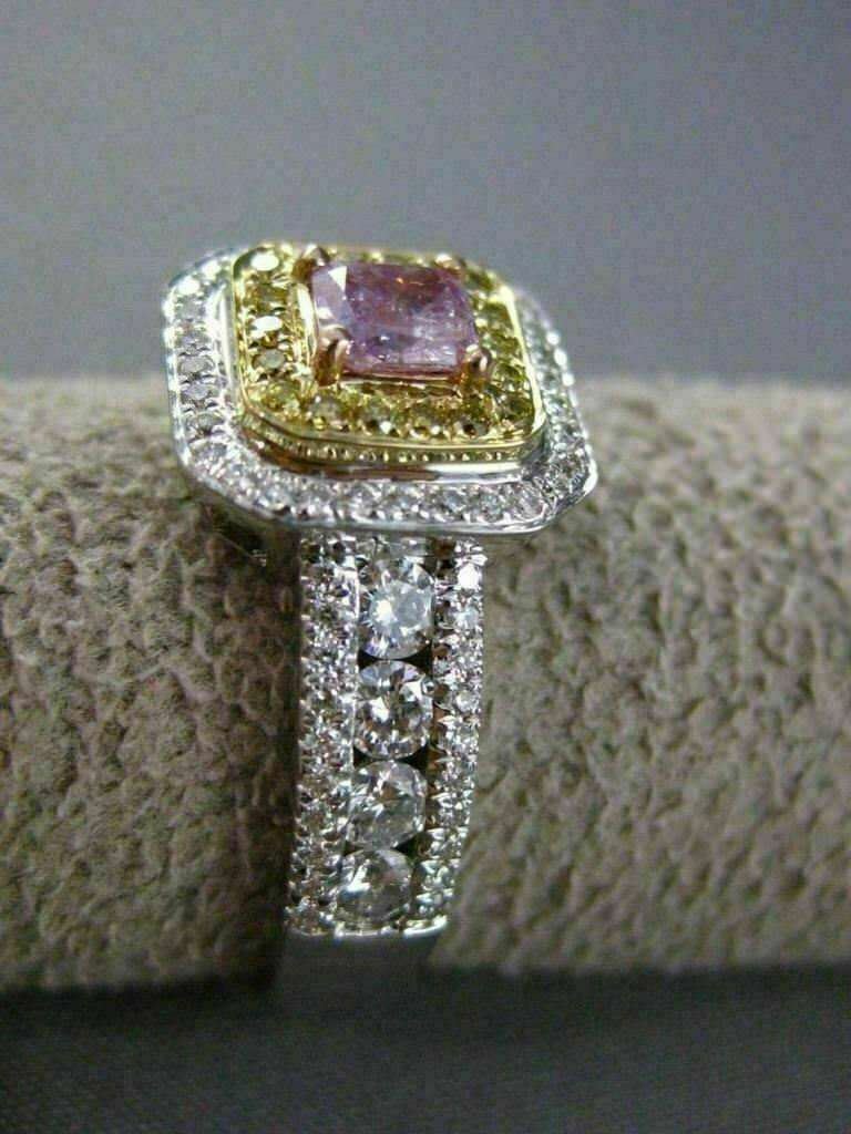 0.93ct Cushion Diamond Halo Engagement Ring — GIA Certified, 18k Two-Tone Gold