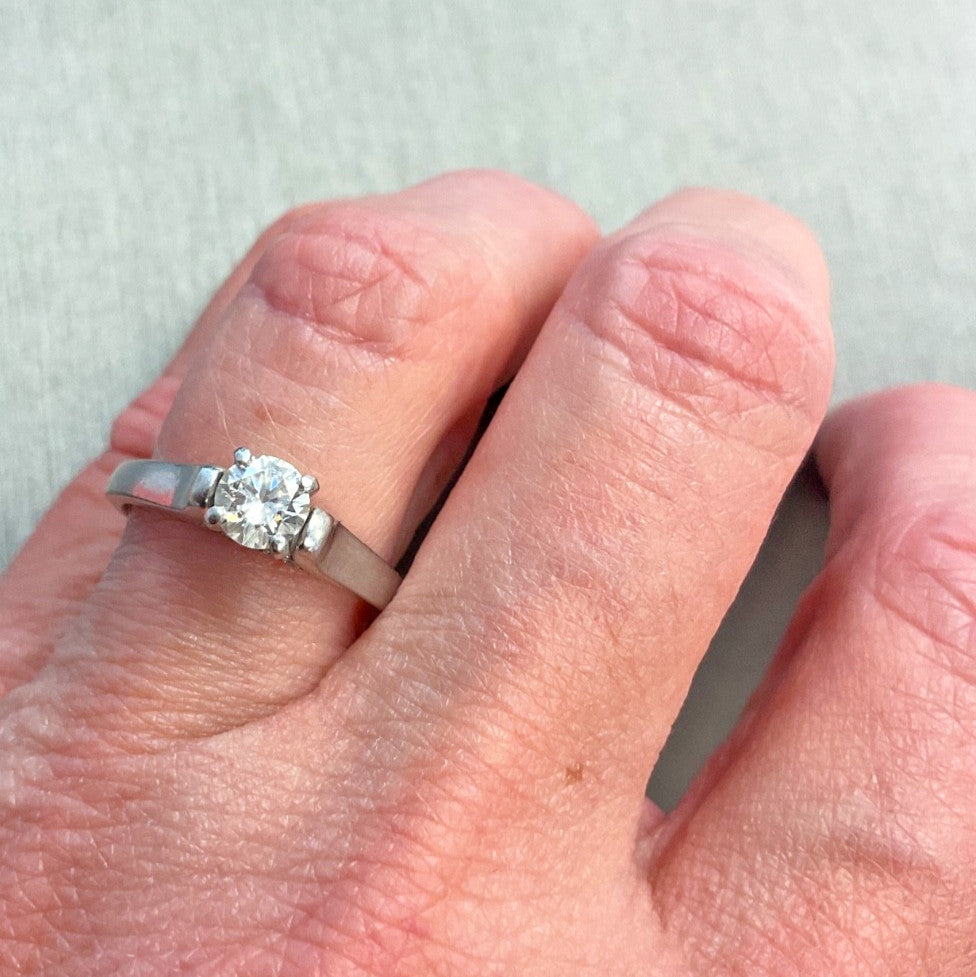0.50ct Round Brilliant Diamond Engagement Ring — GIA Certified, Platinum