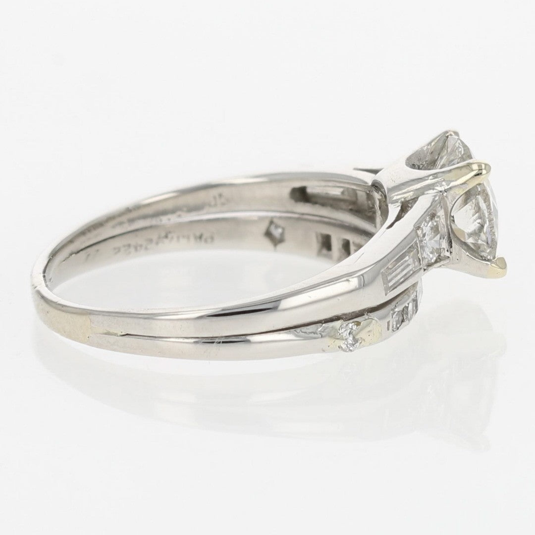 1.34ct Round Brilliant Diamond Halo Engagement Ring — GIA Certified, Platinum