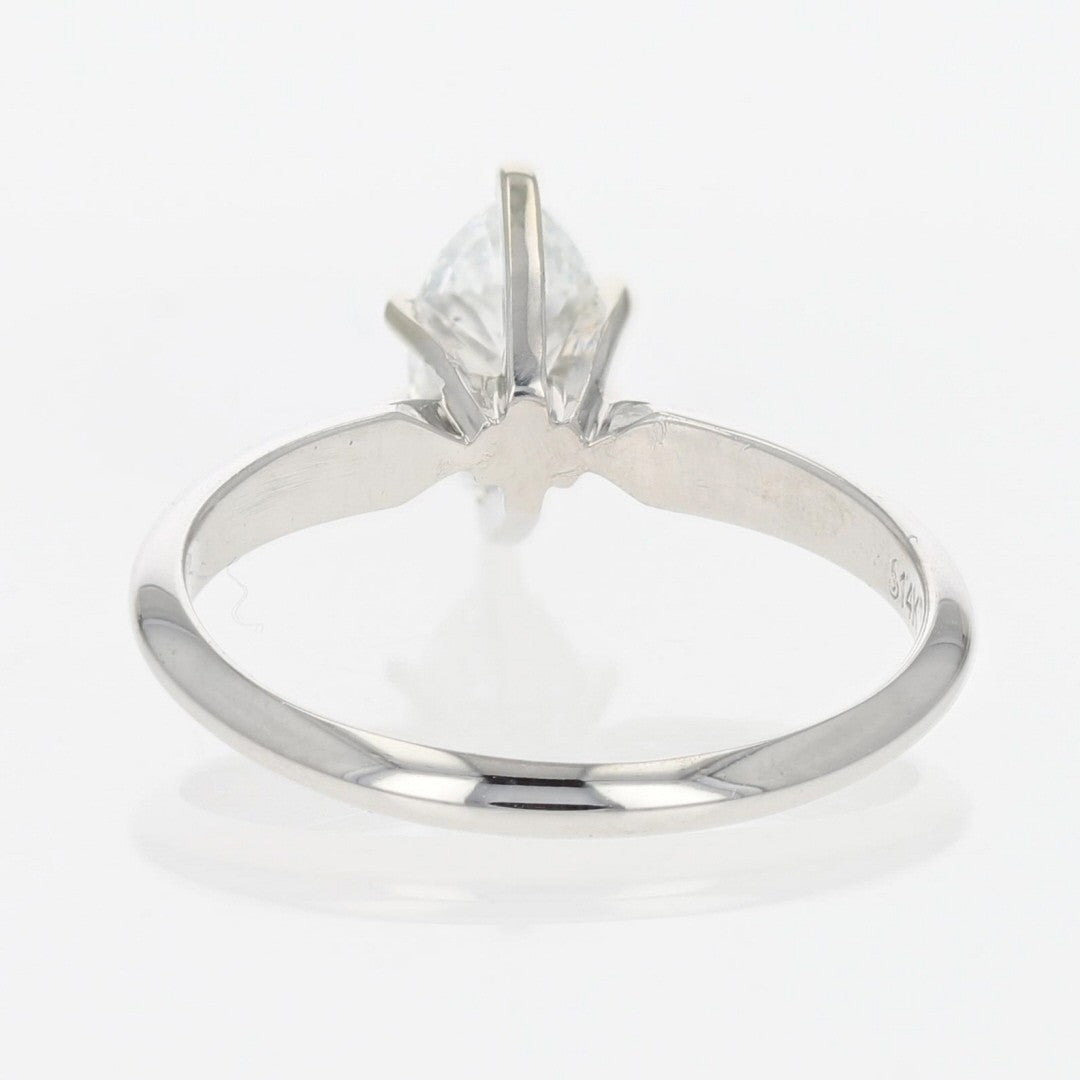 0.70ct Marquise Diamond Solitaire Engagement Ring — GIA Certified, 14k White Gold