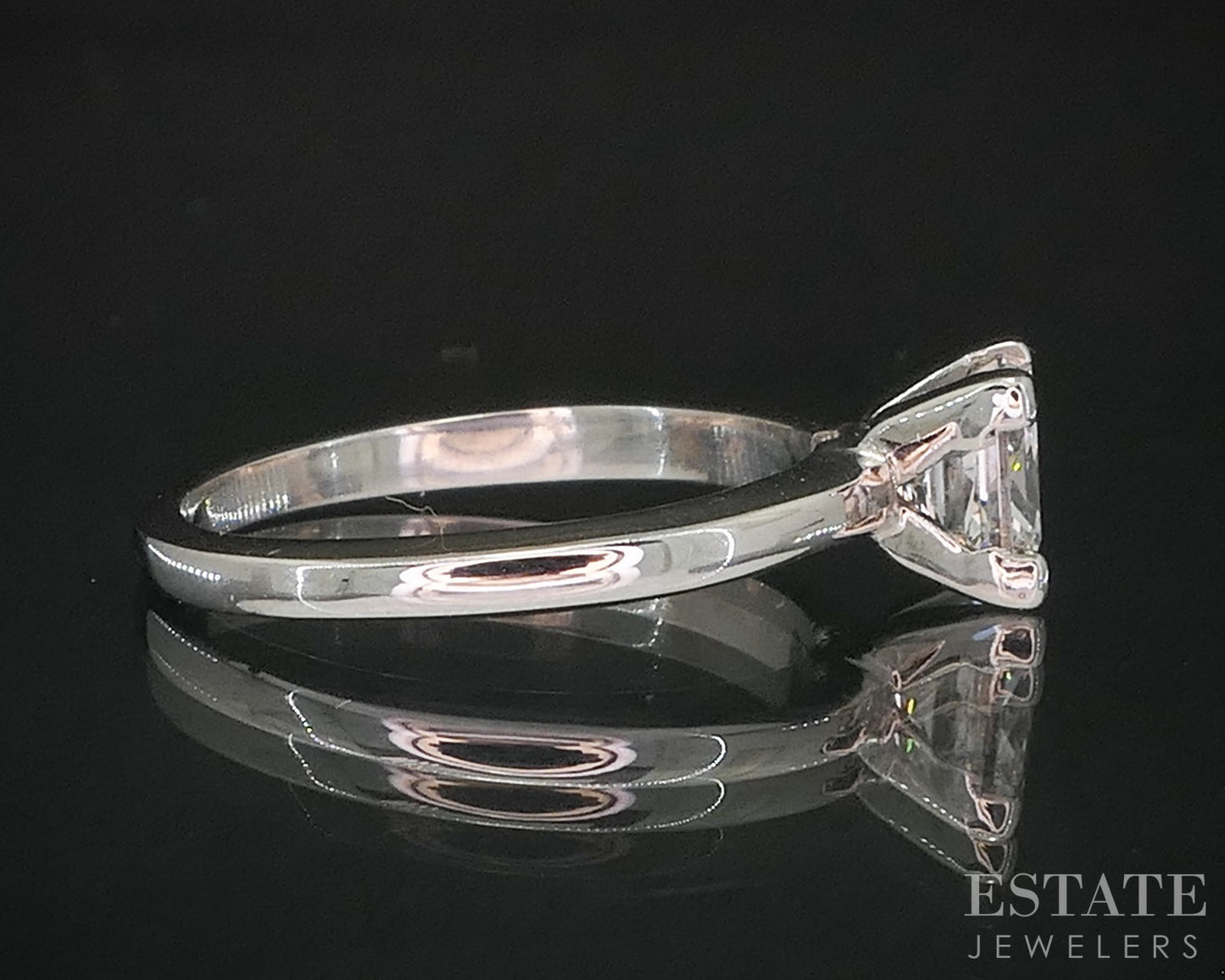 0.91ct Princess Cut Diamond Engagement Ring — GIA Certified, 14k White Gold
