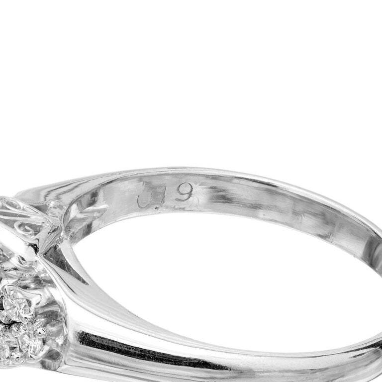 0.79ct Pear Diamond Halo Engagement Ring — GIA Certified, 18k Tri-Color Gold