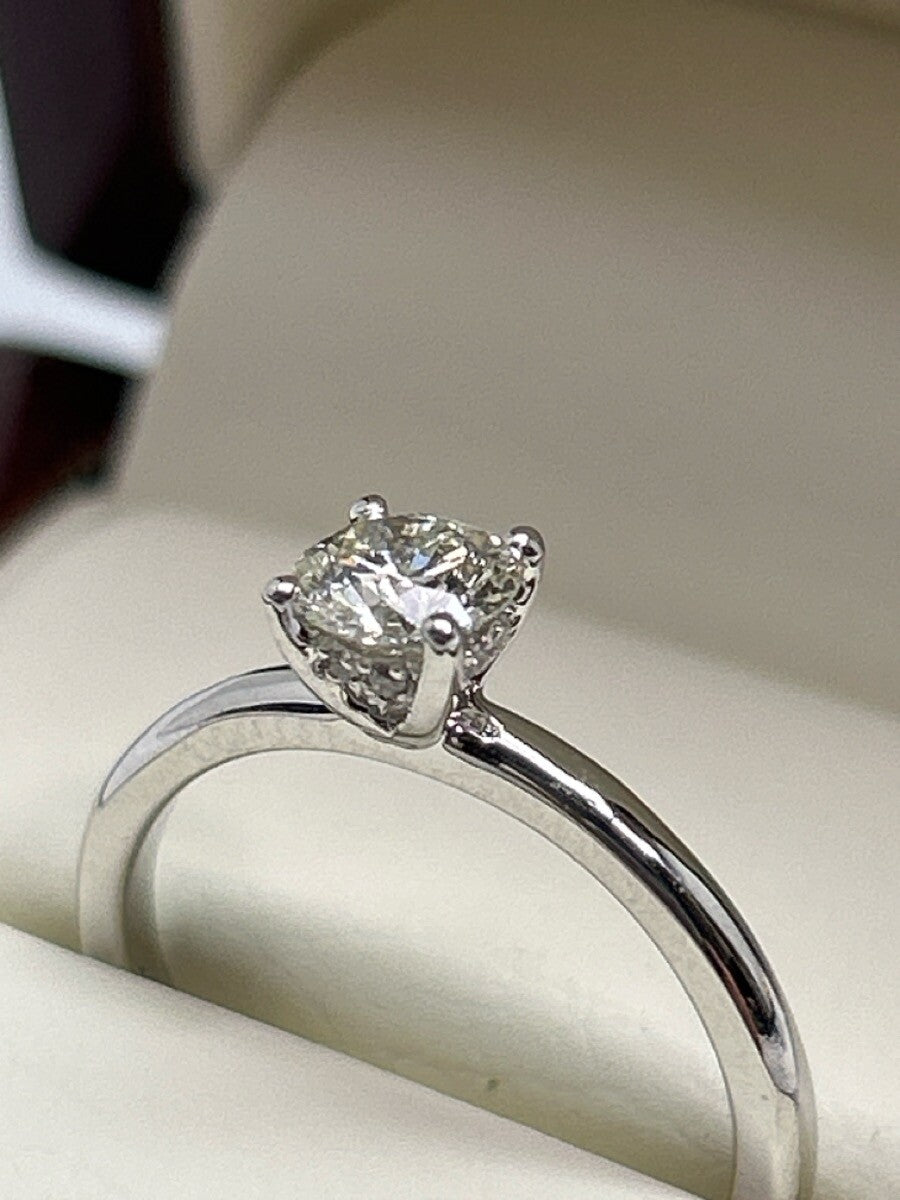 0.50ct Round Brilliant Diamond Solitaire Ring — GIA Certified, 14k White Gold