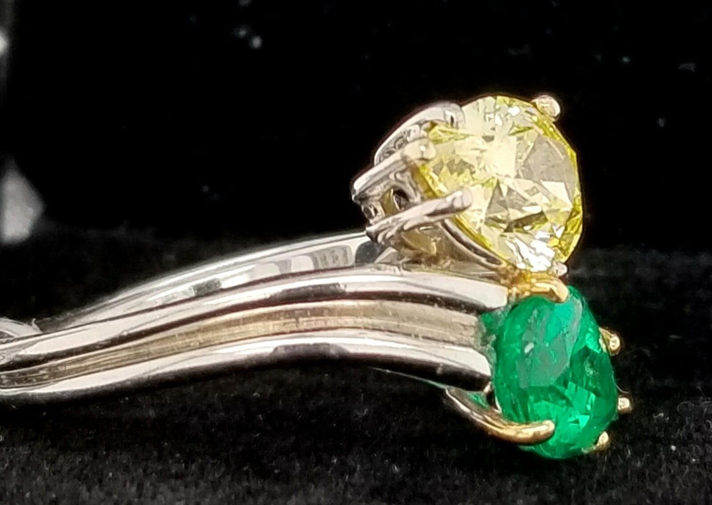1.44ct Pear Brilliant Fancy Vivid Yellow Diamond Ring — GIA Certified, Platinum