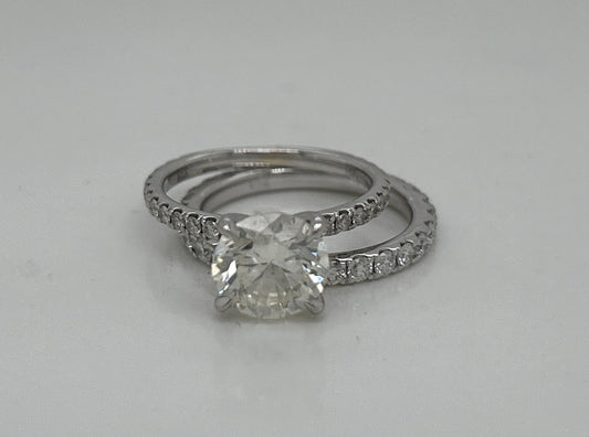 2.01ct Round Brilliant Diamond Eternity Band Ring — GIA Certified, 18k White Gold
