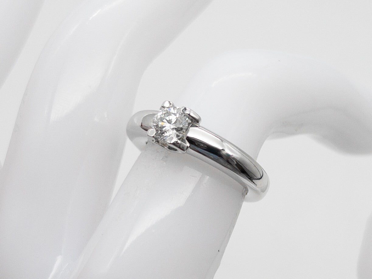 0.50ct Round Brilliant Diamond Cartier Ring — GIA Certified, 18k White Gold