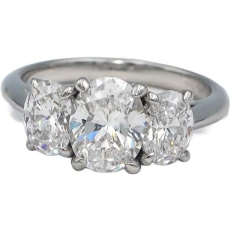 1.19ct Oval Brilliant Diamond Three-Stone Engagement Ring — GIA Certified, Platinum