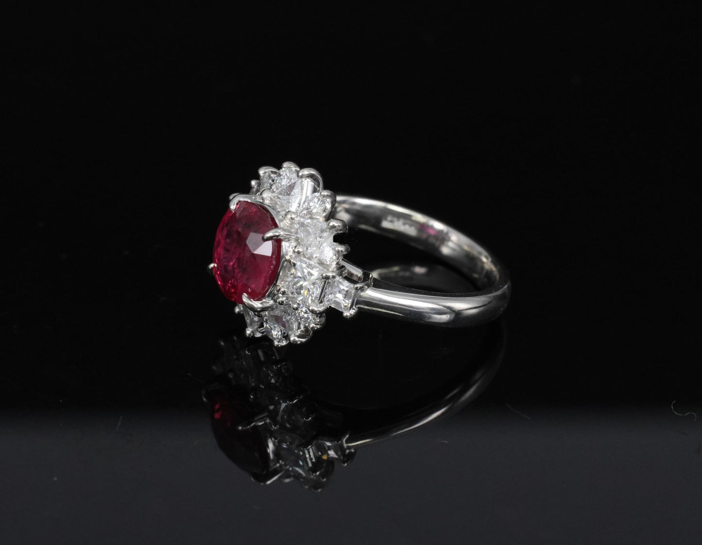 2.36ct Cushion Ruby & 1.02ct Diamond Ring — GIA Certified, Platinum