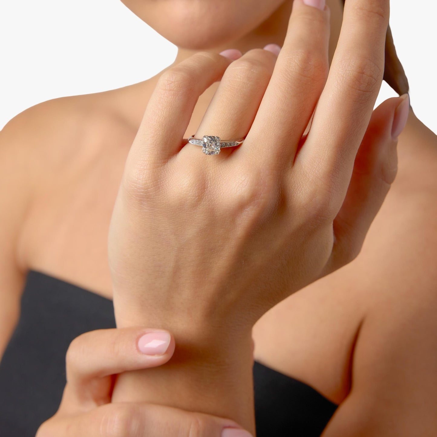 1.10ct Old Mine Cut Diamond Art Deco Ring — GIA Certified, Platinum