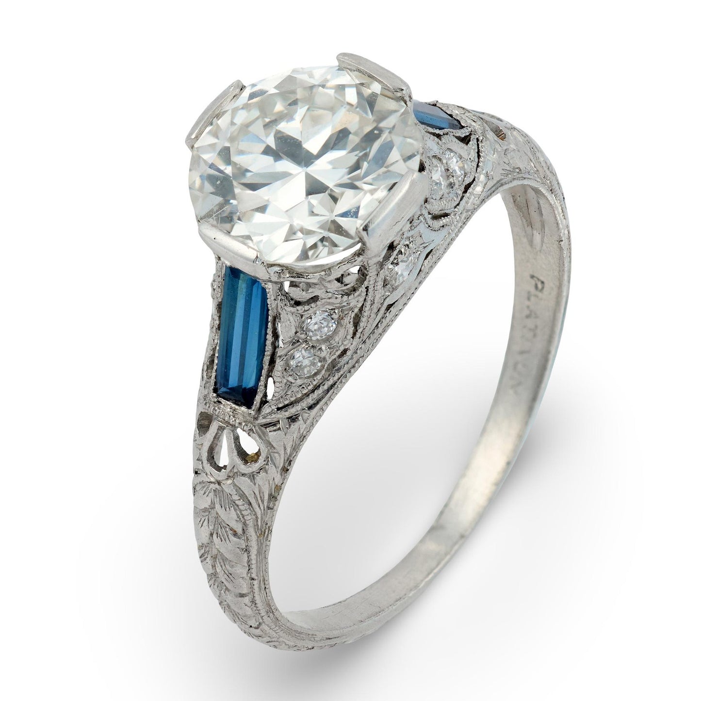 1.66ct Old European Cut Diamond Art Deco Ring — GIA Certified, Platinum