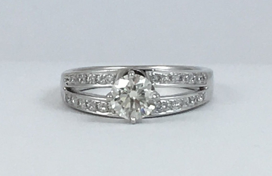 0.86ct Round Brilliant Hearts & Arrows Diamond Ring — GIA Certified, 14k Gold