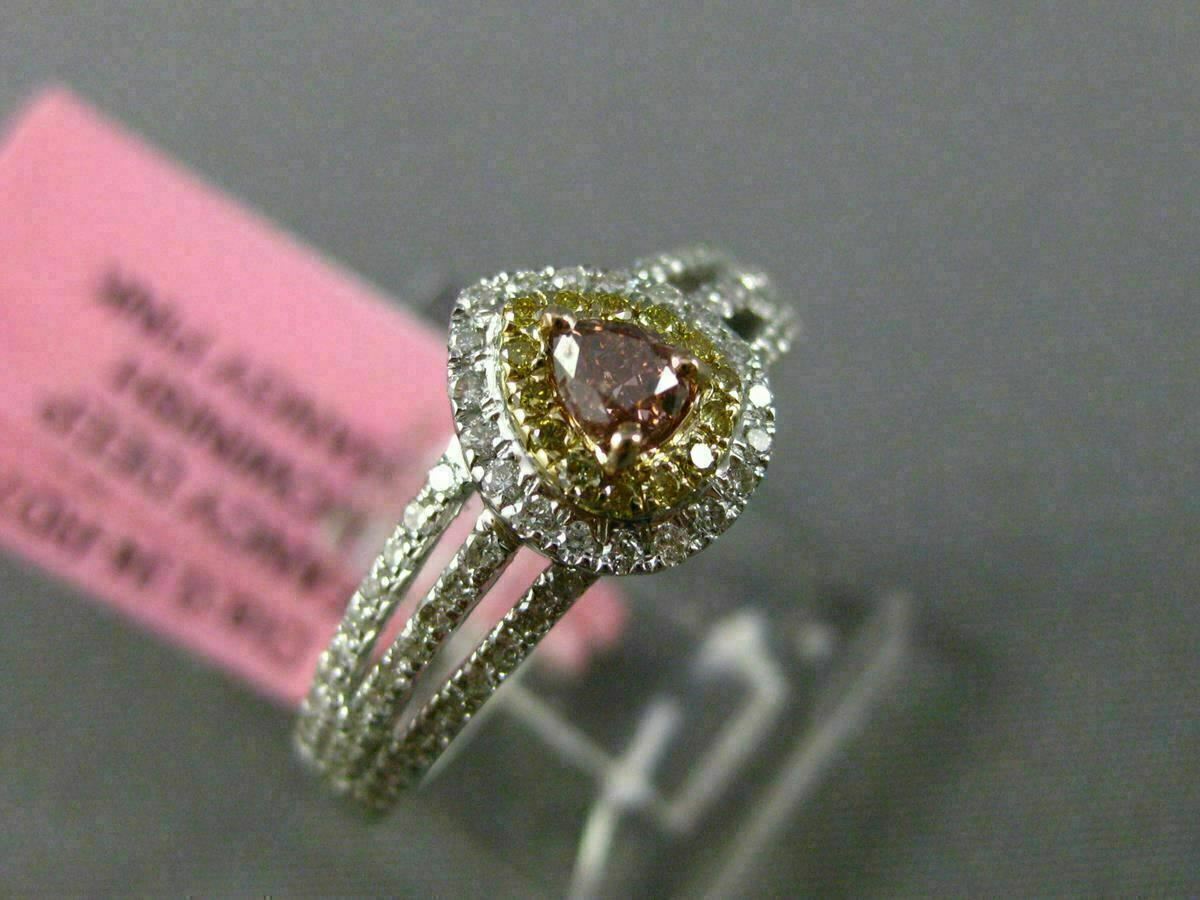 0.59ct Pear Diamond Fancy Multi-Stone Halo Ring — GIA Certified, 18k Tri-Color Gold