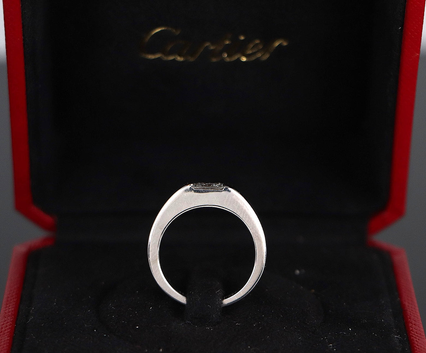 1.01ct Square Modified Brilliant Diamond Tank Solo Ring — GIA Certified, 18k White Gold