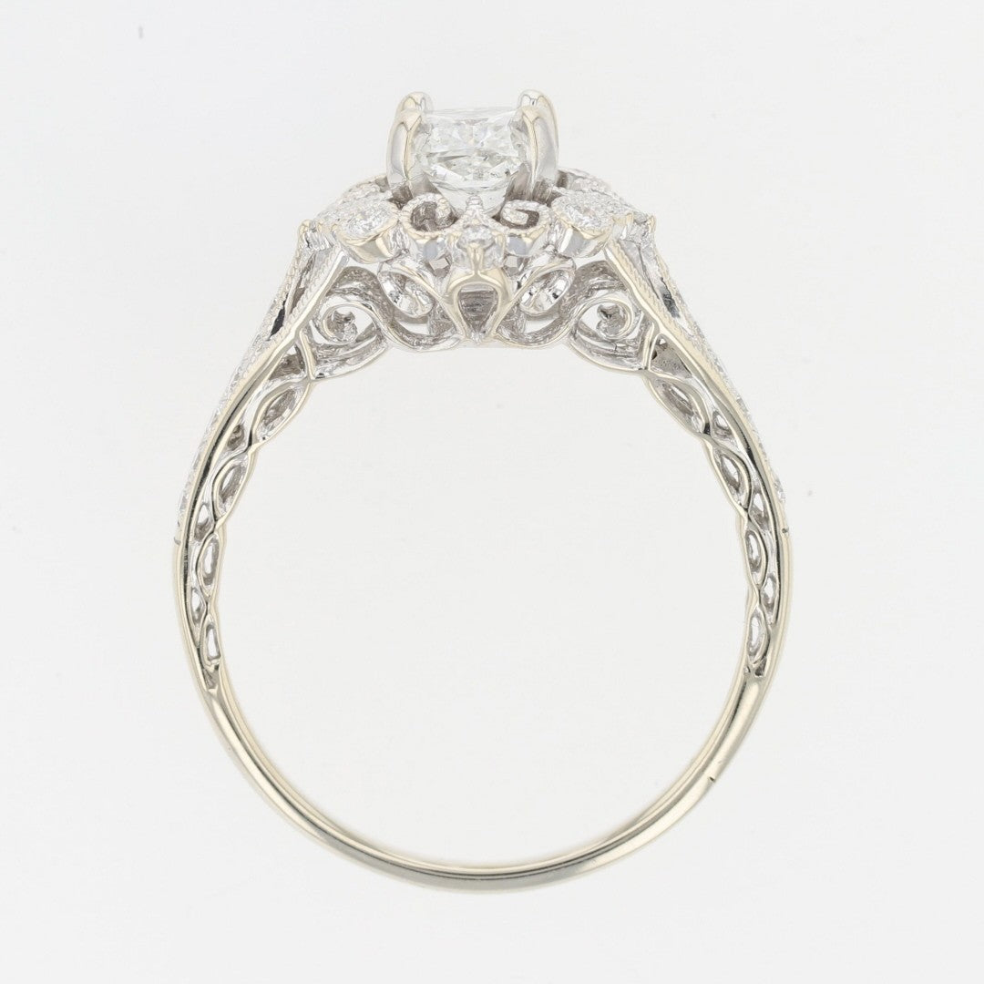 0.95ct Cushion Diamond Beaded Band Solitaire Ring — GIA Certified, 14k Yellow Gold