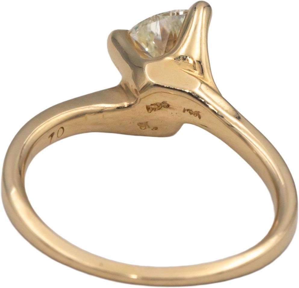 0.76ct Modified Triangular Brilliant Diamond Ring — GIA Certified, 14k Gold
