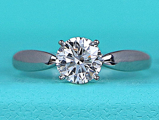 0.97ct Round Brilliant Diamond Engagement Ring — GIA Certified, Platinum